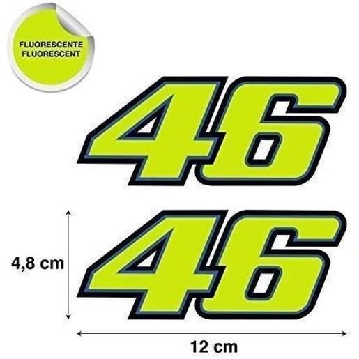 Autocollant Adhésif 46 Valentino Rossi Poing Jaune Fluorescent 2 Unités De