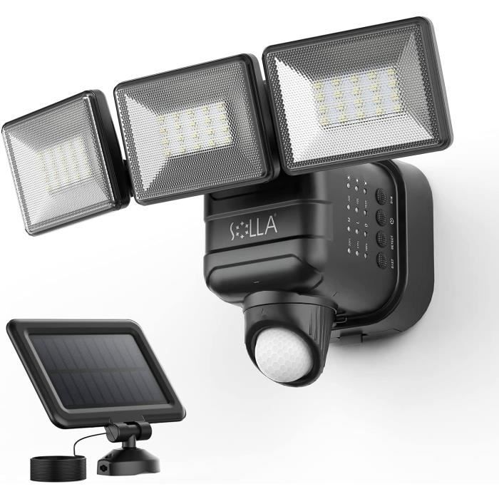 Projecteur Solaire Extérieur 238LED 2000LM - Détection Mouvement, 3 Modes | IP65, 2200mAh | Éclairage Jardin, Sécurité