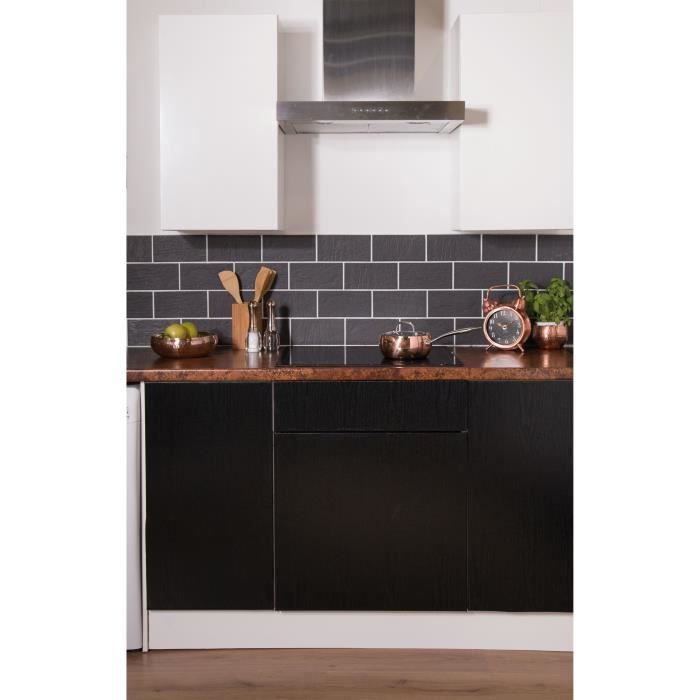 Film adhésif décoratif pour meuble Bois de frêne 200 x 67 5cm Noir