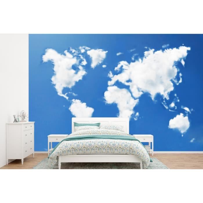 MuchoWow - Papier peint Carte du monde - Nuages - Ciel Papier peint ...