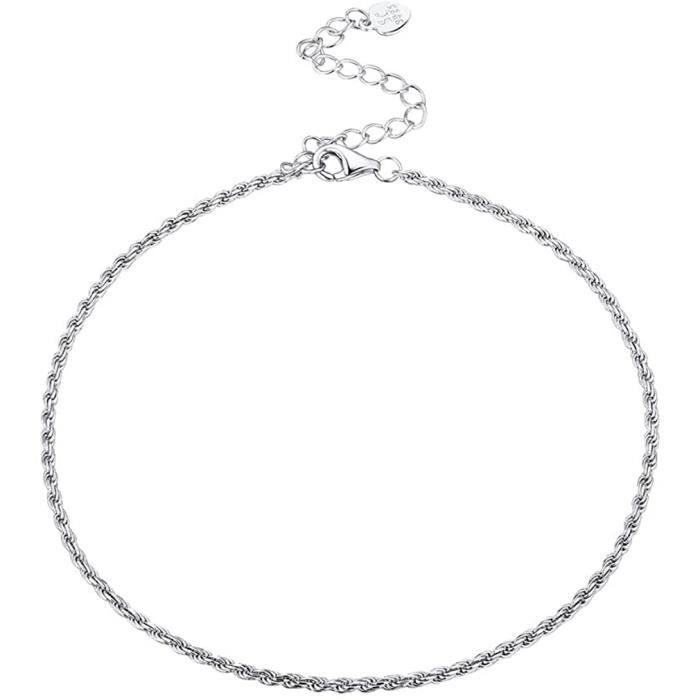Bracelet de cheville argent fin - France