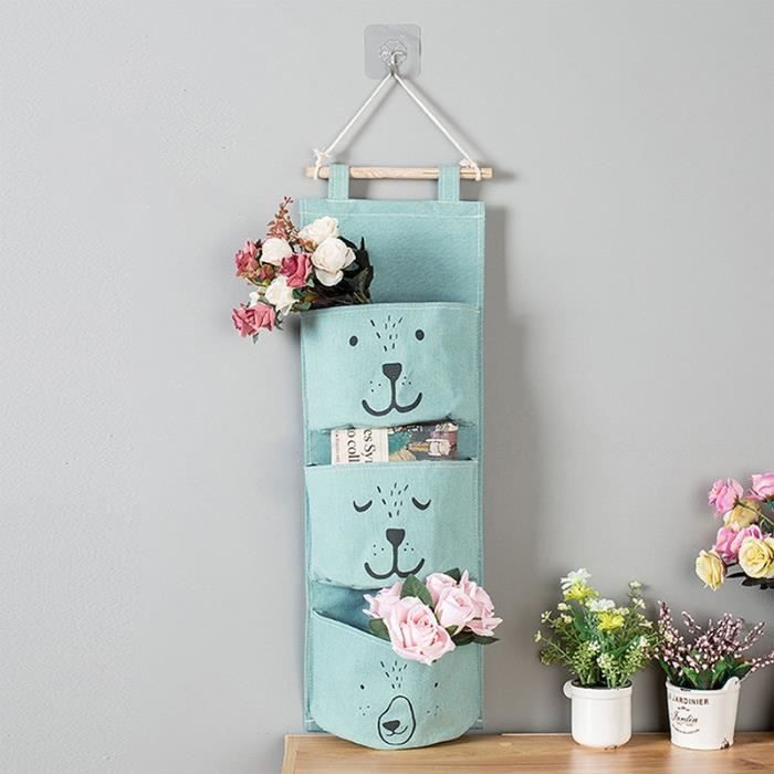 Sac De Rangement Suspendu 3 Poches - Organisateur Mural Pour Cuisine, Salle De Bain