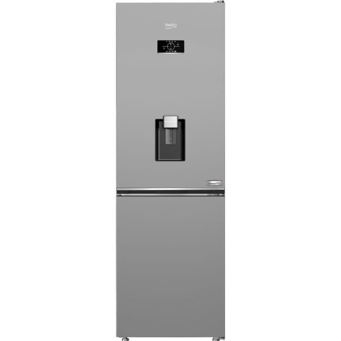 Réfrigérateur combiné congélateur en bas - BEKO - B3RCNE364HDS - Froid ventilé - Classe E - 316 L - 186,5 x 59,5 x 66,3 cm - Acier