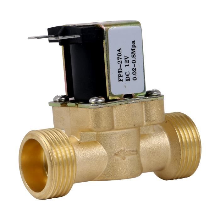 Électrovanne DN20 G3/4 DC 12V Normalement Fermée - Vanne Électrique Double Tête Pour Machine à Laver