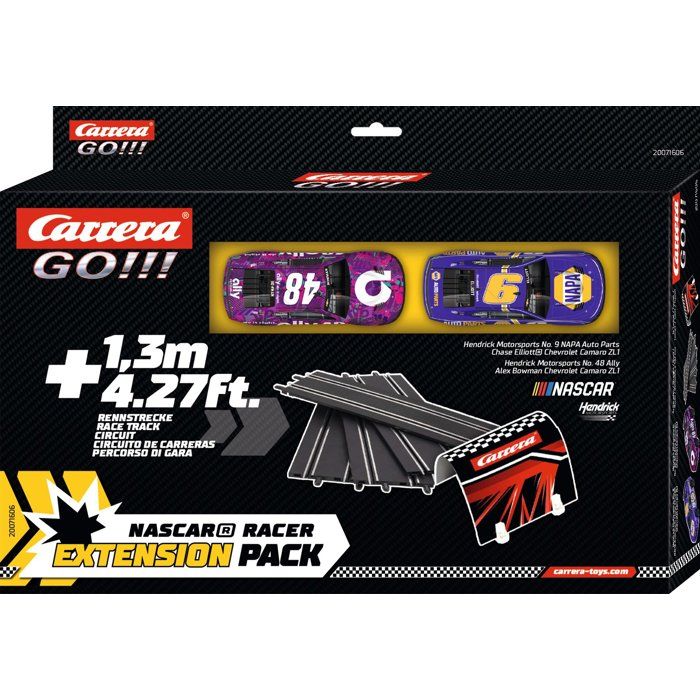 Kit dextension circuit et voitures - CARRERA GO!!! - Extension set  2 - 2 voitures Nascar - Échelle 1:43 - Dès 6 ans