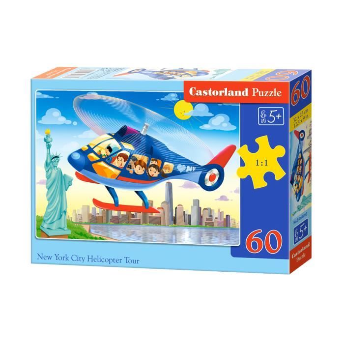 Castorland New York City Helicopter Tour 60 pcs, Jigsaw puzzle, Dessins animés, Enfants, 5 année