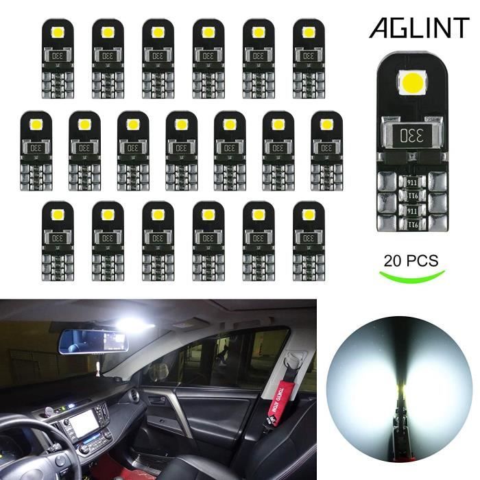 20X Ampoules T10 LED CANBUS Sans Erreur Voiture Lampe 12V Blanc T10 W5W 2825 Intérieur De Voiture Lumière Dôme Feux