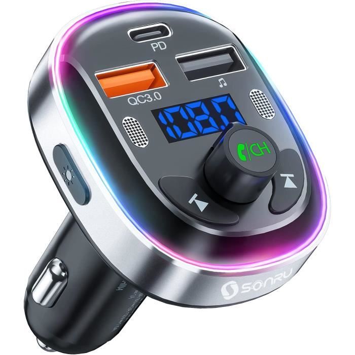 Adaptateur Bluetooth d'appel mains libres de voiture, émetteur Fm