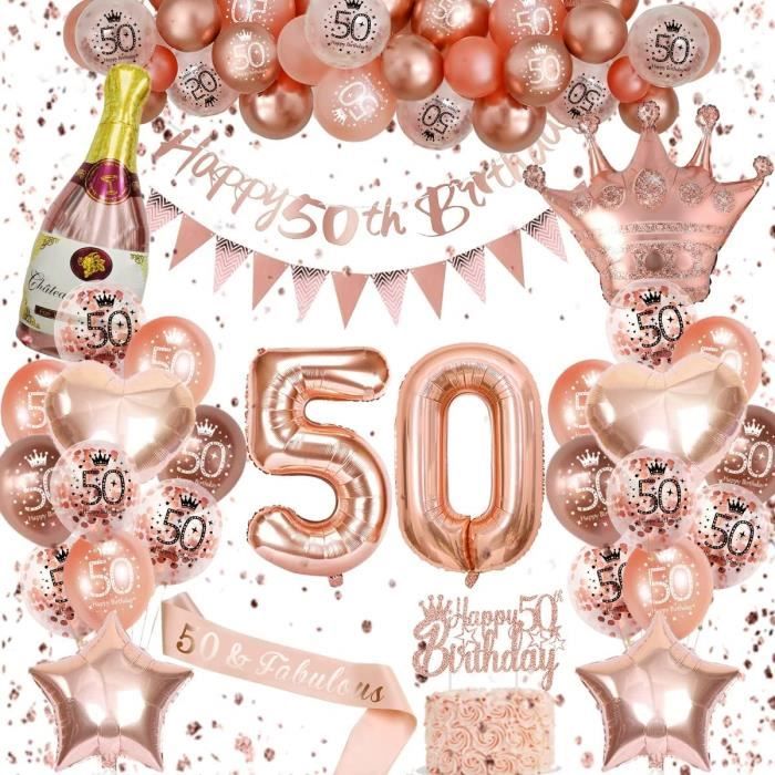 Lot De 8 Décorations De 40e Anniversaire Pour Femme, Y Compris Une Décoration De Gâteau D