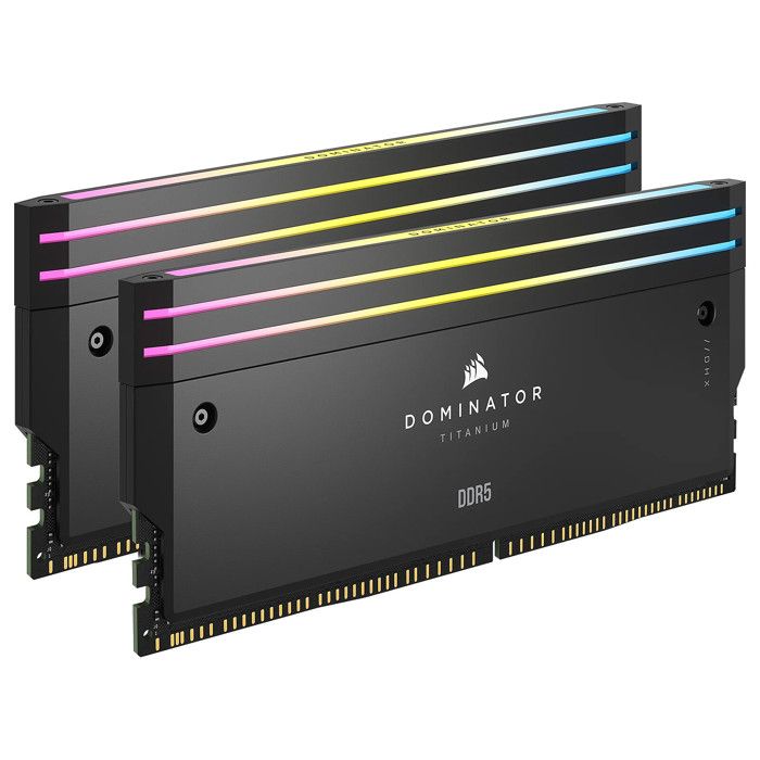 Barrettes de mémoire RAM - CORSAIR - Dominator Titanium DDR5 - Noir - 2 barrettes - Performance imbattable
