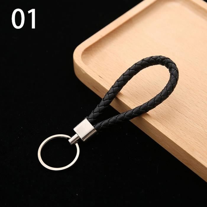 15 Porte-Clés En Cuir Tressé Multicolore - Avec Anneaux Métal | Pour Hommes Et Femmes | Cadeau Pratique Et Stylé