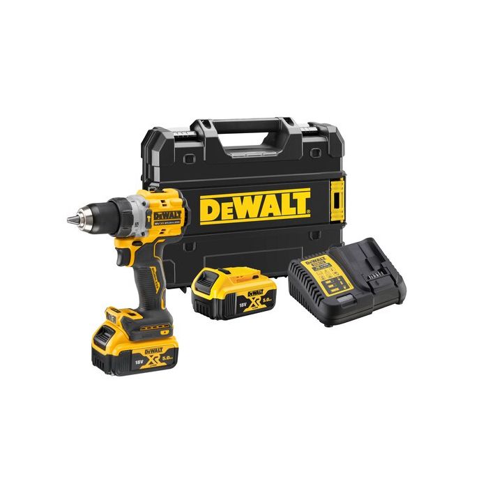 Perceuse visseuse à percussion DEWALT XR 18V 5Ah Li Ion DCD805P2T QW - vue 2