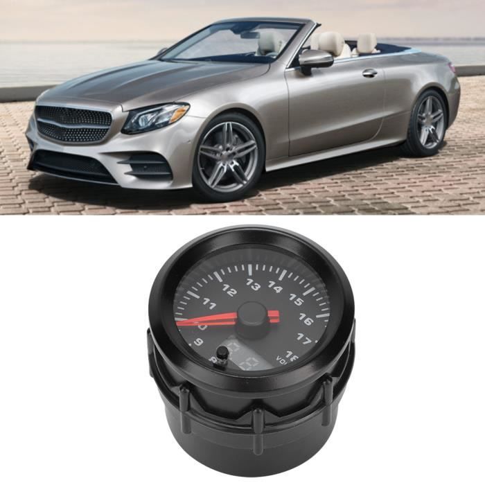 Voltmètre Voiture LED 52mm - Testeur Tension Universel 8-16V Pour Batterie Auto