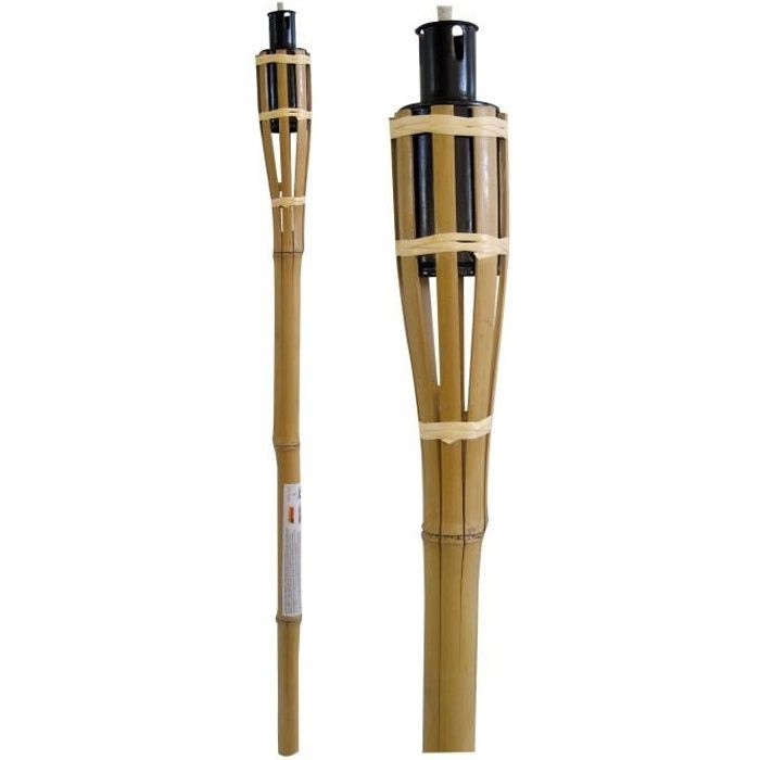 torche en bambou - l120cm - brun - extérieur - jardin