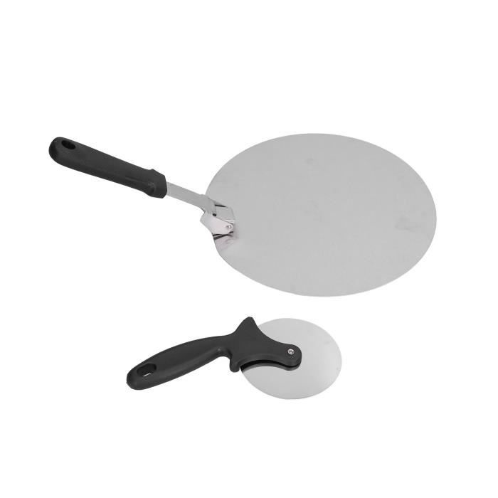 Set Pizza 4 Pièces Mahlzeit - Pierre à Pizza Ø38cm + Pelle + Coupe-Pizza + Spatule - Pour Four Et Grill