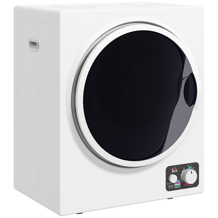 Sèche-linge à évacuation - HOMCOM - portable électrique 850W 25kg 4 modes cuve inox - acier - blanc - Hom