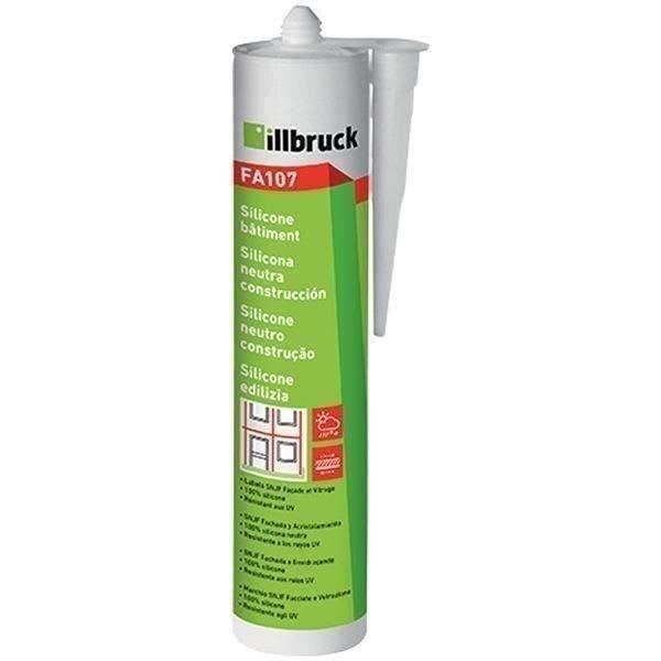 Mastic silicone bâtiment NEC+ ILLBRUCK FA107 - 300 ml - Blanc