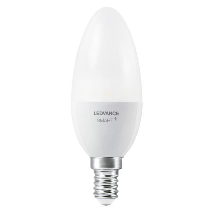 LEDVANCE Lampe LED intelligente avec technologie ZigBee, E14-base, optique dépolie ,Blanc chaud (2700K), 470 Lumen, Remplacement
