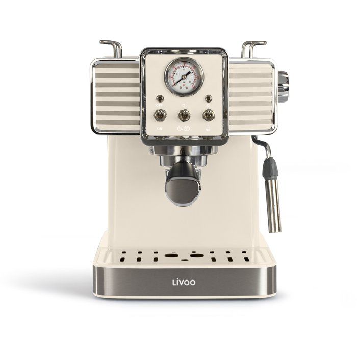Machine à café expresso - LIVOO - DOD174C - 1350 W - 15 bars - Crème - Livoo