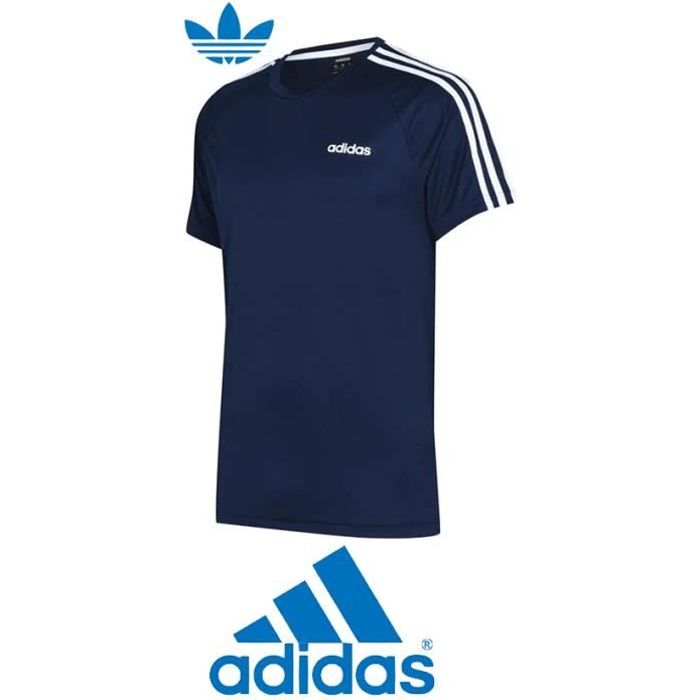 t shirt adidas blanc et bleu