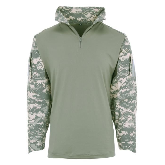 Chemise Militaire Tactique Homme Woodland - Coton Ripstop, Marque Teesar, Tailles S à XL