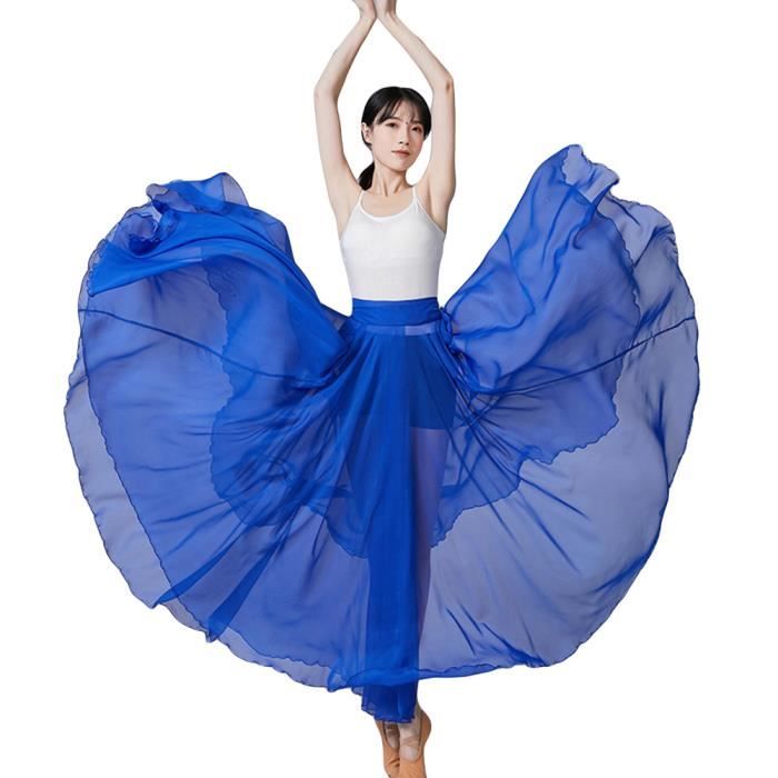 Jupe Longue Danse Du Ventre Femme - Mousseline Élégante Couleur Unie, Costume Oriental Professionnel Fluide Et Confortable