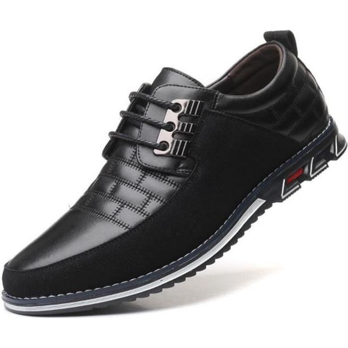 Derby Homme Chaussures Cuir Grande taille Noir Casual chaussures