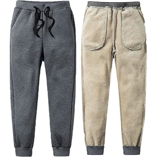 Pantalon de survêtement en polaire pour hommes Marque Gris