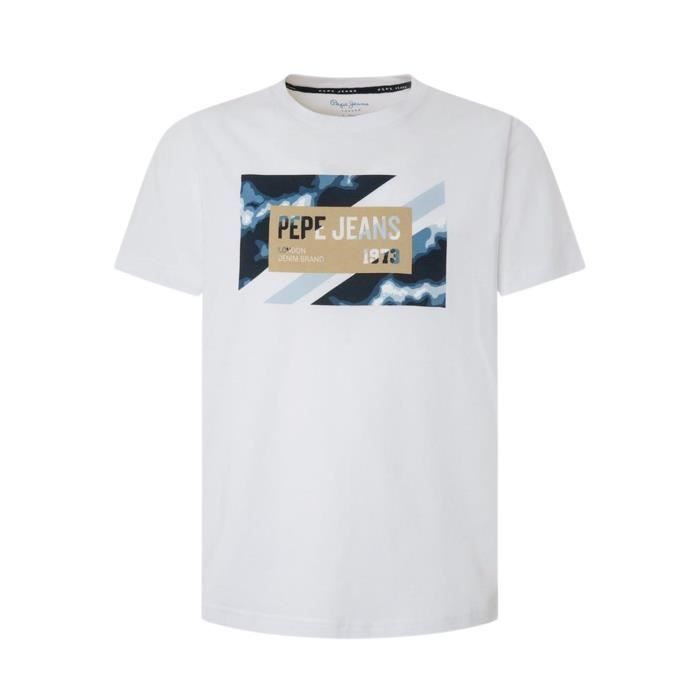 T-Shirt Pepe Jeans Rederick Blanc pour Homme