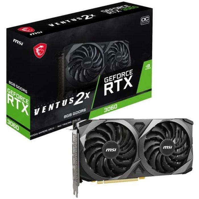 MSI VENTUS RTX3060 2X OC 8GB NVIDIA GeForce RTX 3060 8 Go GDDR6 Neuf - vue 2