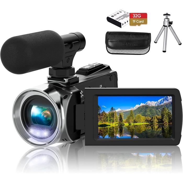 Caméscope vidéo 4K 36 MP Vlogging Caméra pour Appareil Photo numérique Youtube 30 FPS 3,0 '' 270 ° avec Zoom numérique 18 x trépied