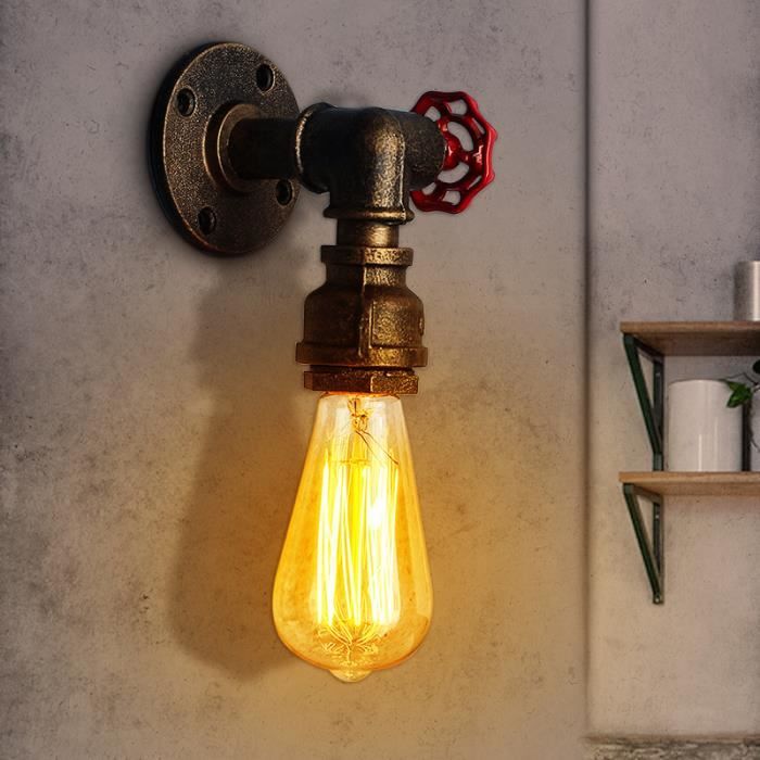 Pathson Métal Réglable Rétro Applique Lampe Murale industriel Vintage Lampe E27 avec Abat-jour pas dampoule 
