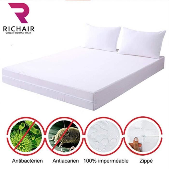 Protege Matelas Alese Impermeable Zippe Drap Housse 120x190cm Hauteur 30cm Hypoallergenique Antiacarien Antibacterien Richair By Achat Vente Protege Matelas Cdiscount