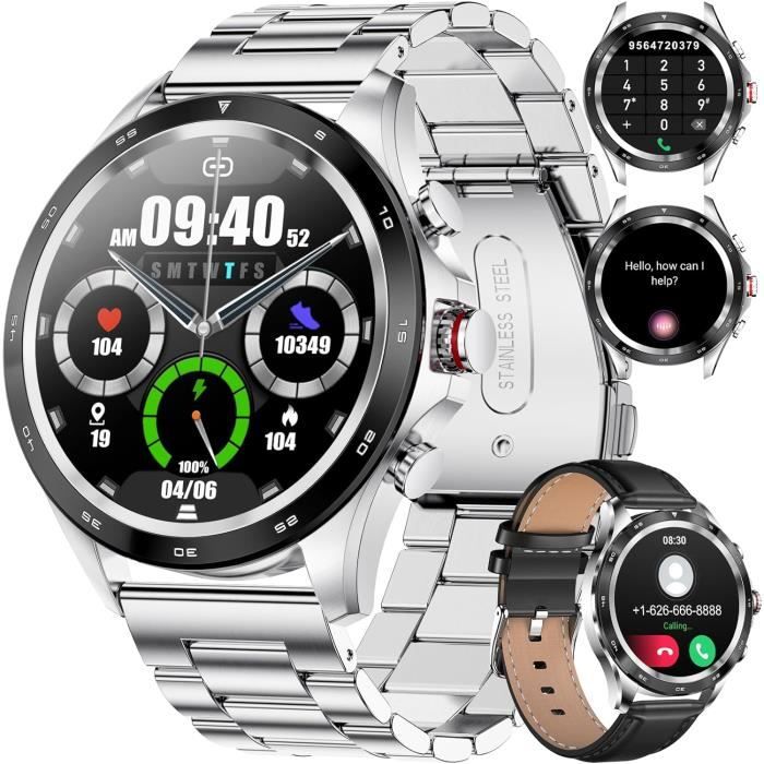 Efolen Montre Connectée Femme avec Appel Bluetooth, 1.1 AMOLED Ronde