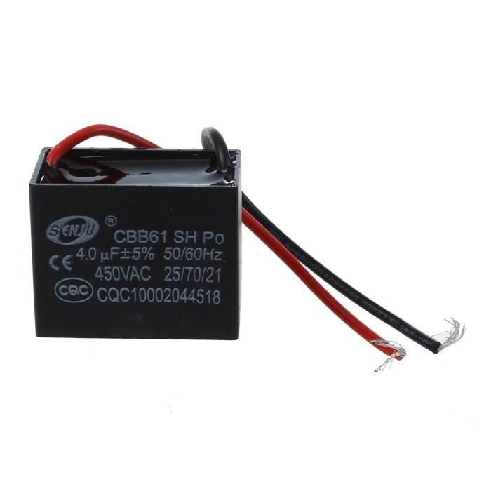 Moligh doll Rectangulaire CBB61 4UF AC 450V Condensateur pour Faire fonctionner Le Moteur