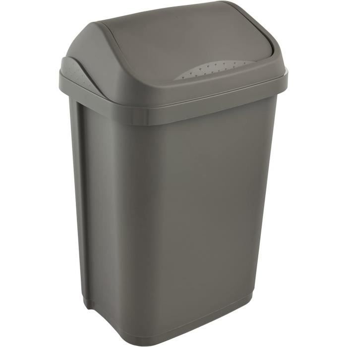 BEY-Swing Poubelle 10L Couvercle Basculant Pour Cuisine Bureau Salle De Bain 24,6 X 19,8 X 37,3