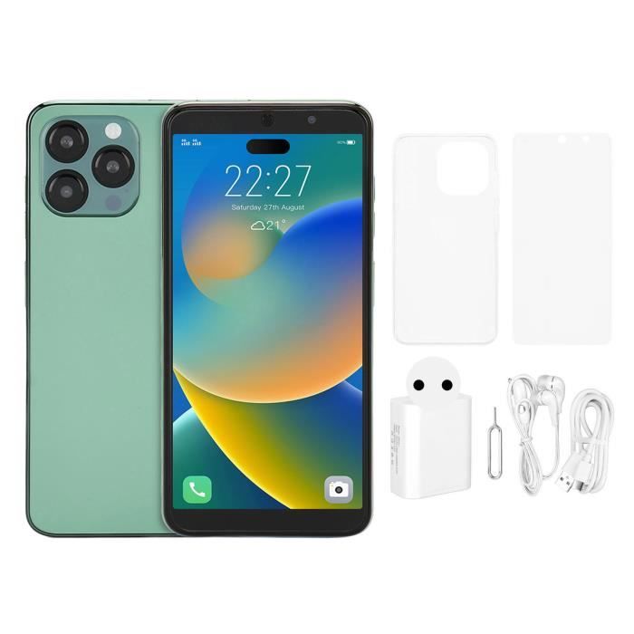 Smartphone I14pro Vert 6.1 Pouces – 4GB RAM, 32GB ROM, Batterie 6800mAh – Neuf