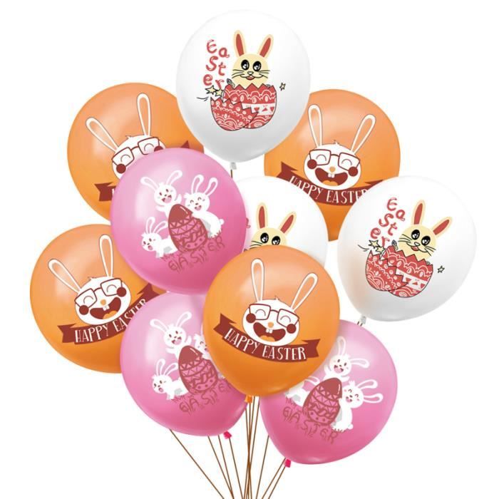 Ballons De Pâques AhfuLife - 32 Pièces Motifs Lapins Et Œufs - Bleu, Jaune, Vert, Rose - Décoration Fête Enfants