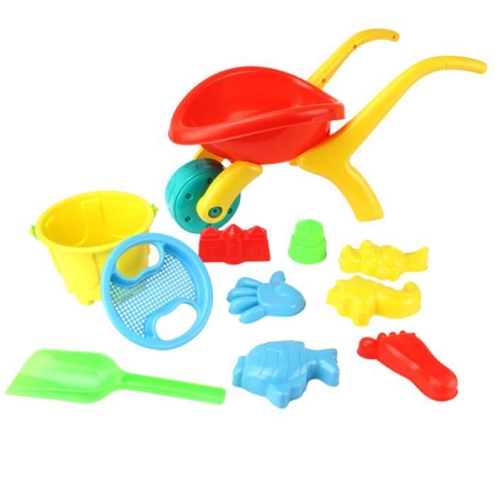 Jouets de plage - Playset 28 pièces été pour enfants - Chariot, pelle, seau, entonnoir