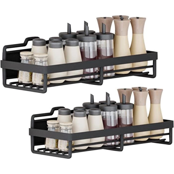 Étagère Magnétique 3 Niveaux Pour Réfrigérateur – Support Épices & Ustensiles Avec 6 Crochets + Porte Essuie-Tout – Design Bois Élégant, Sans Perçage