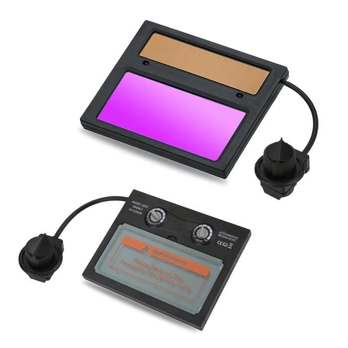 Maschera Saldatura Lentille Masque Soudure Auto-obscurcissante 110x90mm - Panneau Solaire - Protection Arc Soudure - Temps Réponse Rapide Casque Soudure Automatique