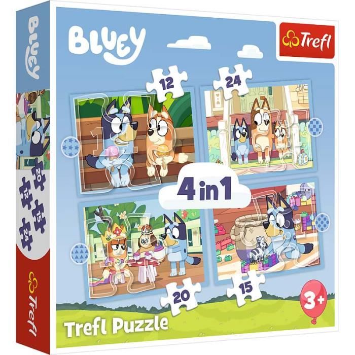 Puzzles Trefl - 4 en 1 (12, 15, 20, 24 pièces) - Bluey et son monde ...