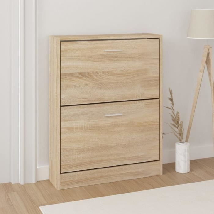 vidaXL Armoire à chaussures Chêne 59x17x81 cm Bois dingénierie 342535