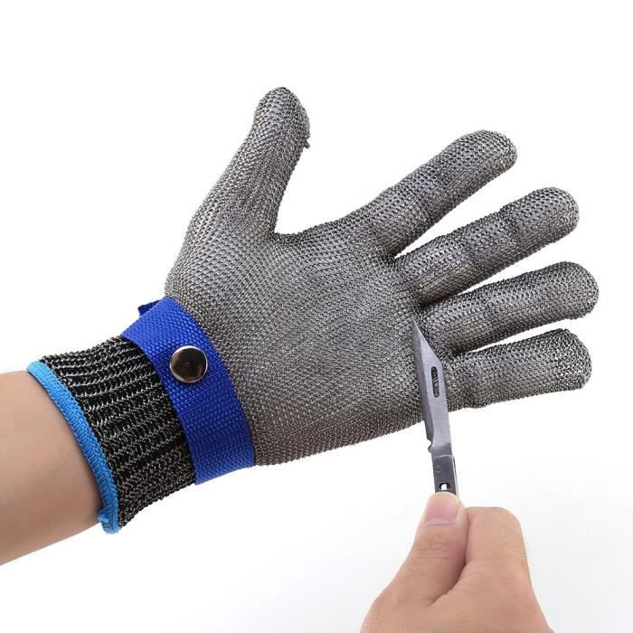 Gants De Boucher Anti-coupures En Coton Et Fil D'acier Inoxydable - Protection Professionnelle