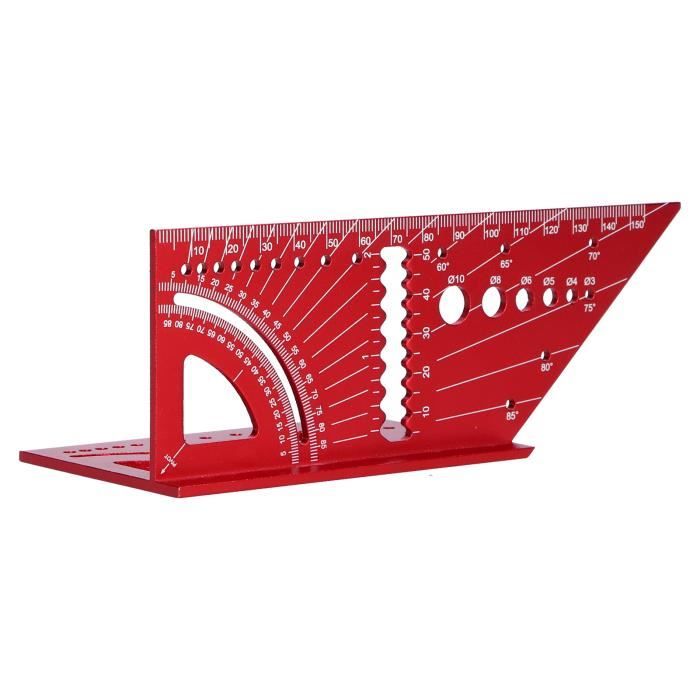 EAS Règle D'angle 45 90 Degrés Règle De Mesure De Taille Carrée Pour Le