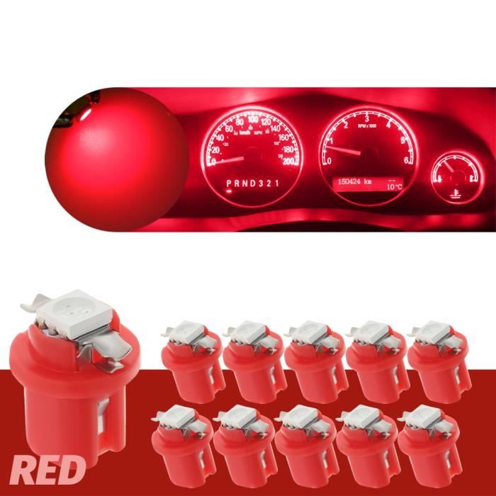 10x AMPOULE LED COMPTEUR TABLEAU DE BORD B8-5D T5 Lampe avec support BLEU  TUNING auto voiture lumiere - Cdiscount Auto