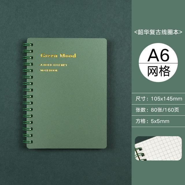 CARNET DE NOTES,A6 Green--Carnet de notes à spirale coloré A6, bloc ...