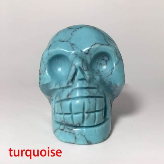 5 Perles Turquoise Synthétique Crânes Tête De Mort – 18 Mm – Lot Pour Création Bijoux DIY