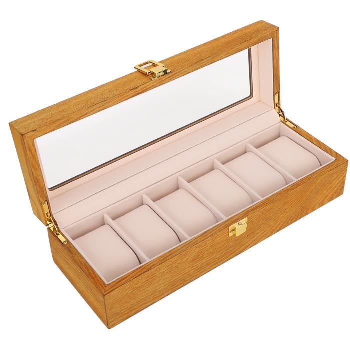Boîte à Montres En Bois 12 Emplacements - Écrin Rangement Bijoux, Cadeau Luxe, Marque UTEN