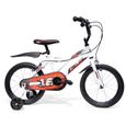 Vélo garçons Huffy Pro Thunder 16" blanc pour enfants 5-7 ans + roues d'entraînement-1